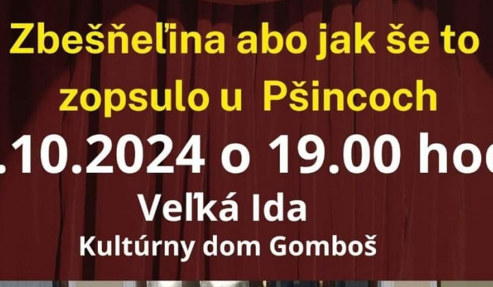 Fotka - Veselohra v nárečí - Kultúrny dom Gomboš 6.10.2024 o 19.00